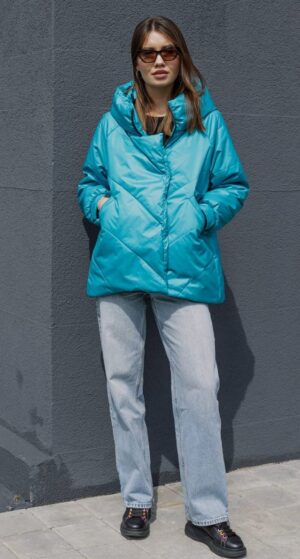 Куртка женская 01-2023 голубая (1)