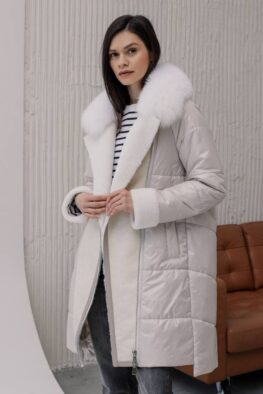 Пальто женское комбинированное болонь 144-2023 (1)